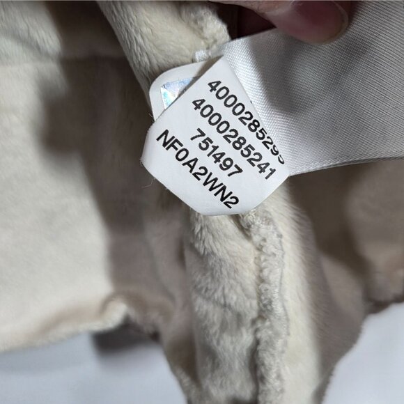 North Face Jacket Womens XL Beige Caroluna II Hooded Sherpa Fleece Lined Coat - Picture 7 of 11